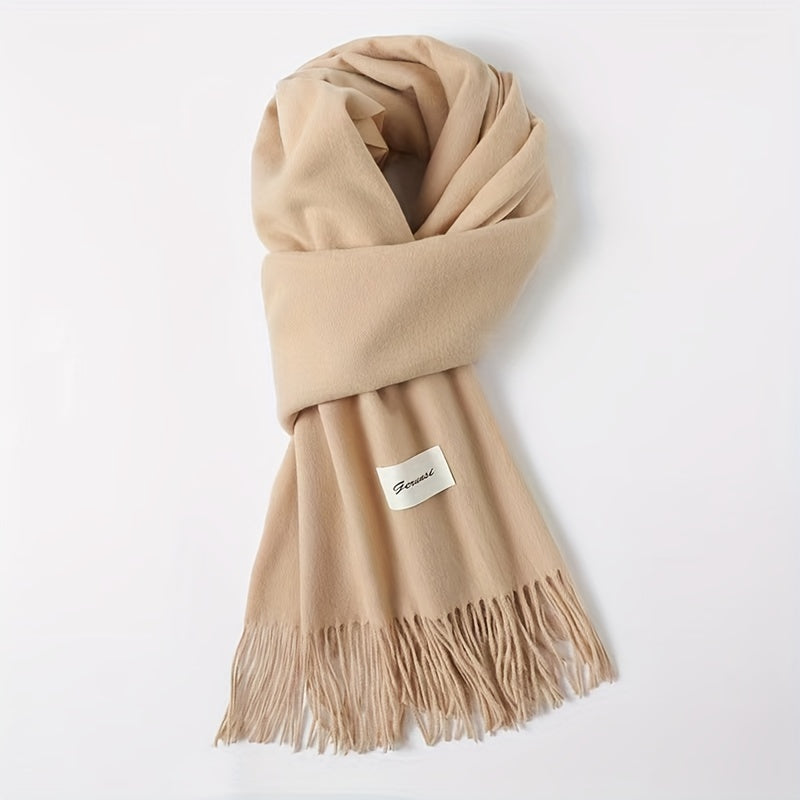 Elegant Tassel Scarf – Timeless Solid Color Design