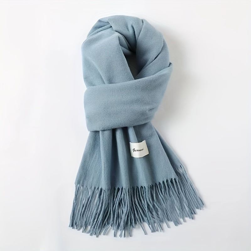 Elegant Tassel Scarf – Timeless Solid Color Design