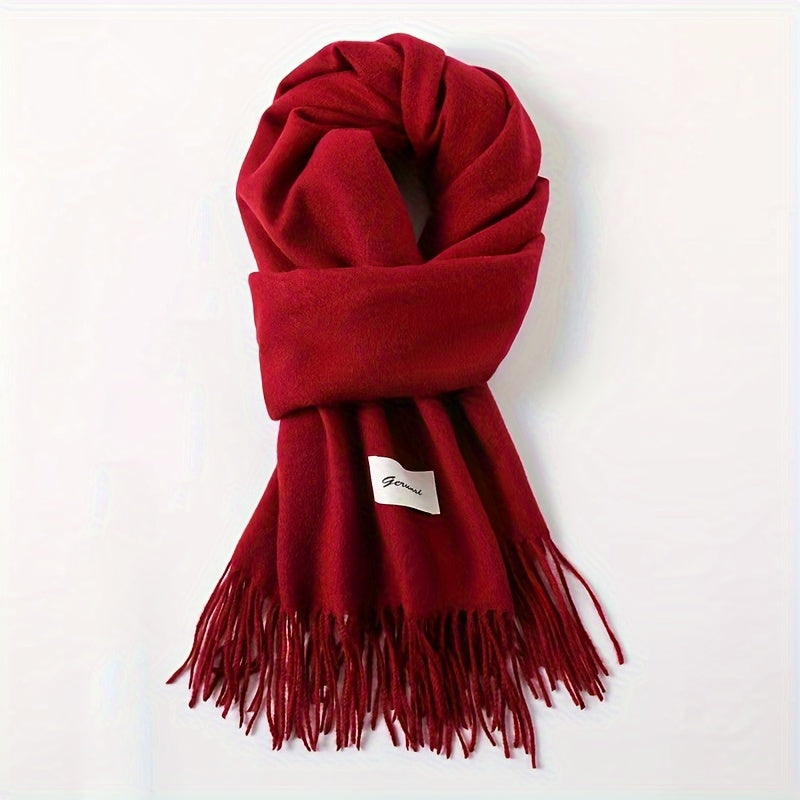 Elegant Tassel Scarf – Timeless Solid Color Design