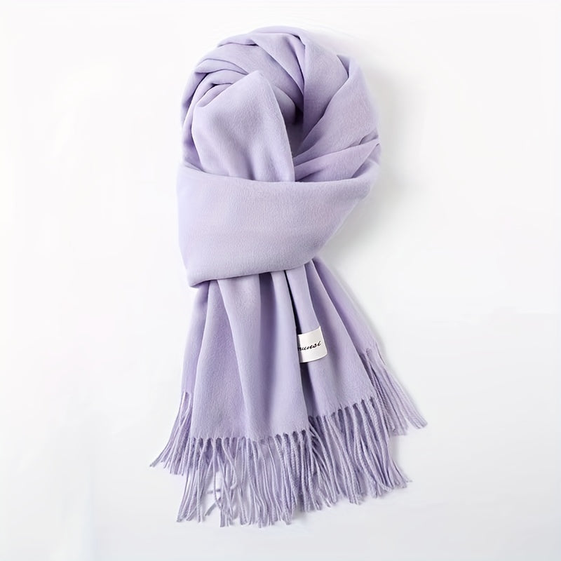 Elegant Tassel Scarf – Timeless Solid Color Design