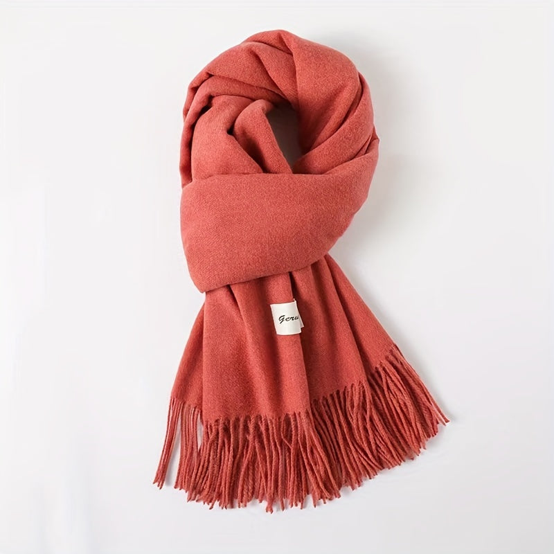 Elegant Tassel Scarf – Timeless Solid Color Design