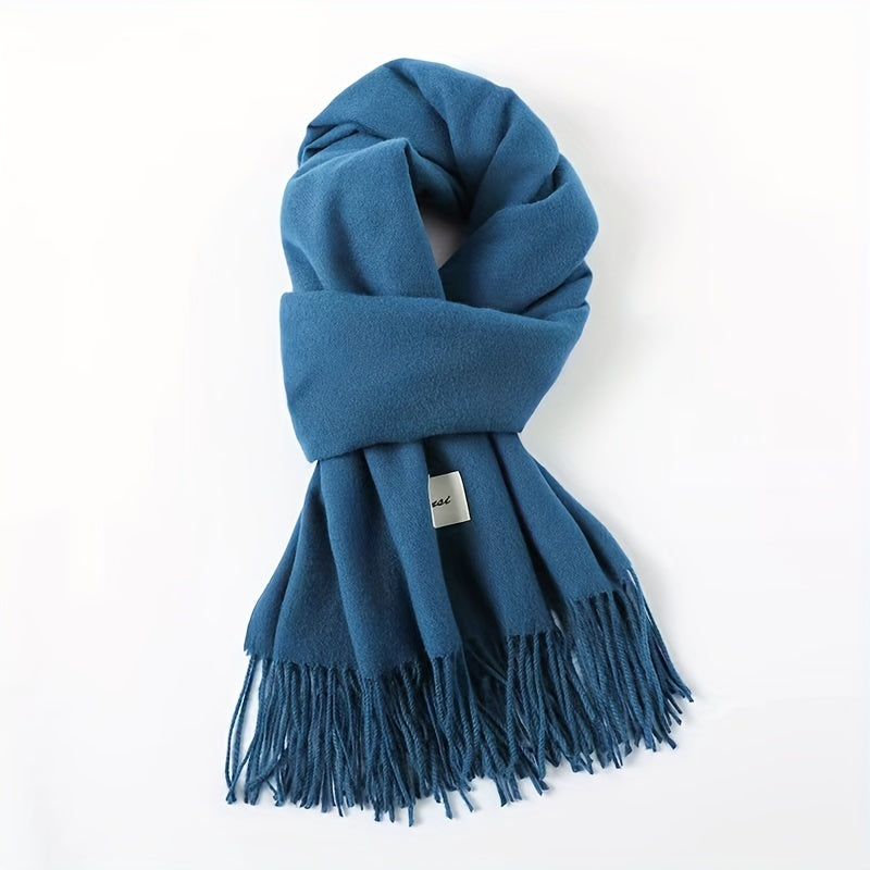 Elegant Tassel Scarf – Timeless Solid Color Design