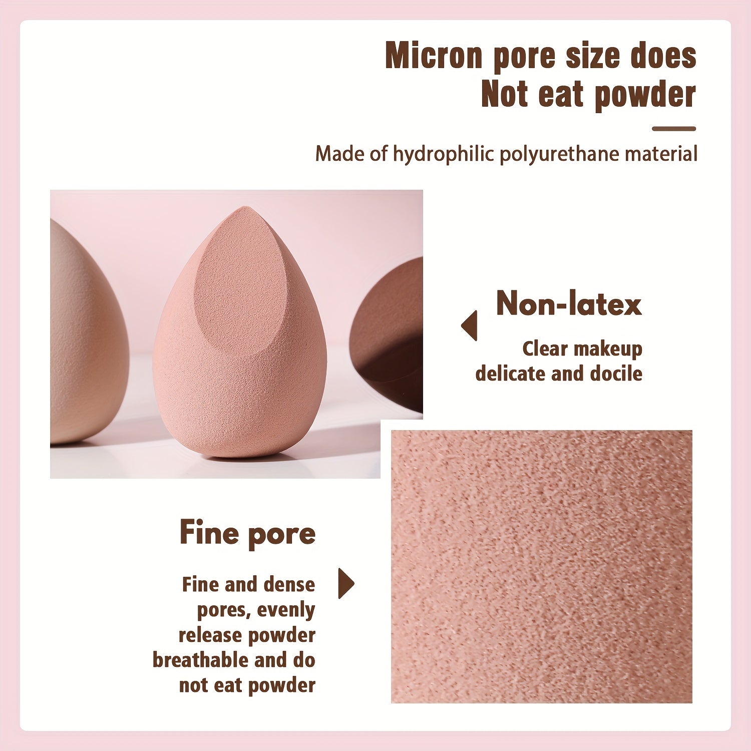 Makeup Sponge Set – Soft & Seamless Blending (3 Pieces)