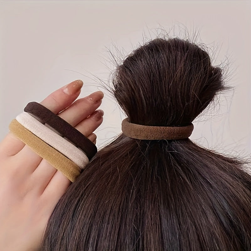 Basic Elastic Hair Bands – Everyday Solid Color Set (50 Pieces)