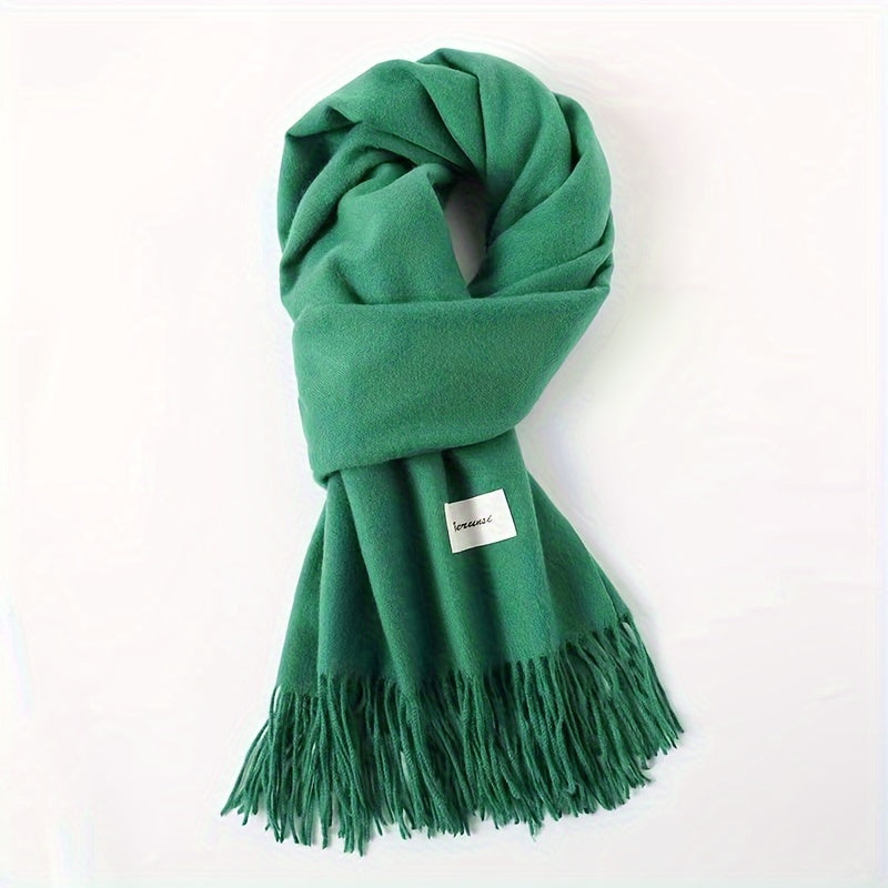 Elegant Tassel Scarf – Timeless Solid Color Design