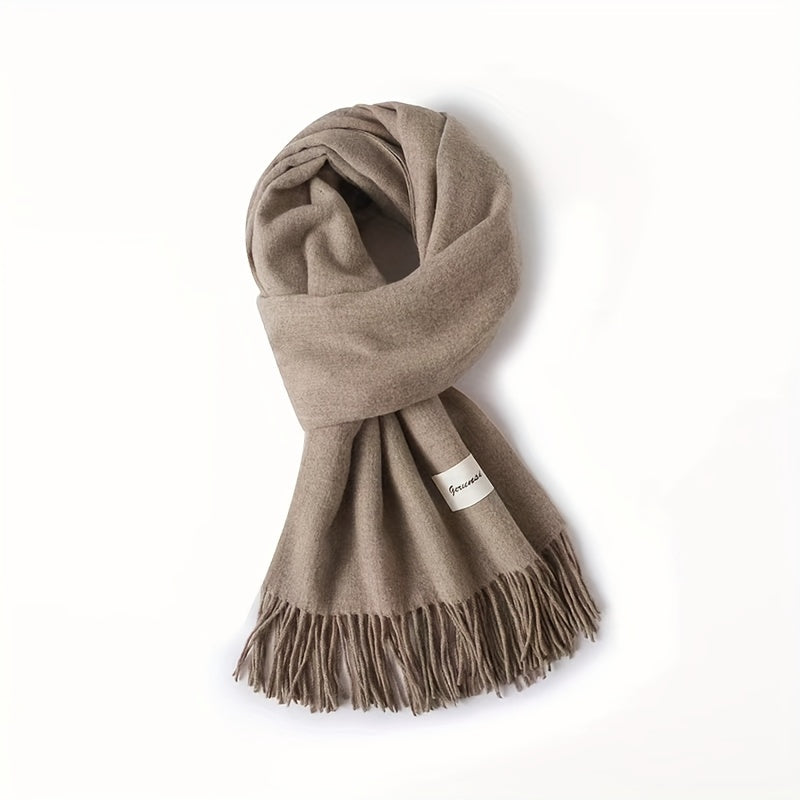 Elegant Tassel Scarf – Timeless Solid Color Design