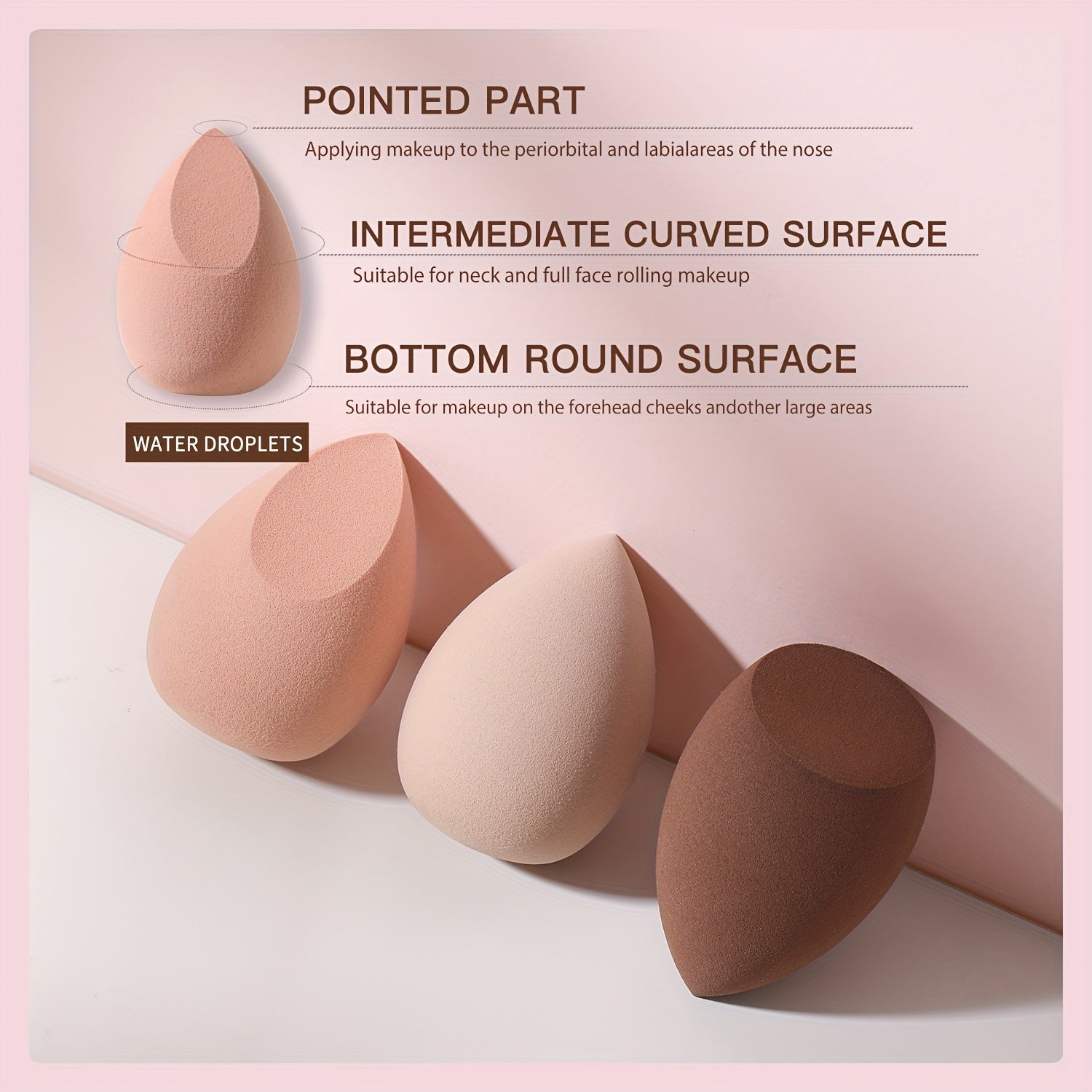 Makeup Sponge Set – Soft & Seamless Blending (3 Pieces)