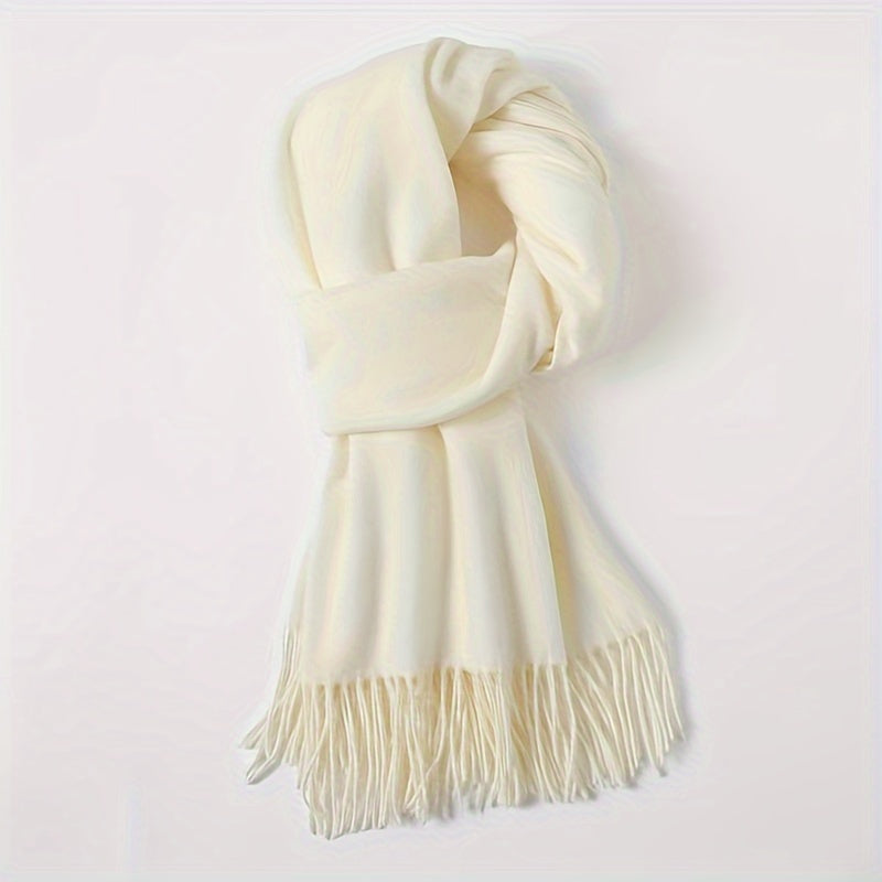 Elegant Tassel Scarf – Timeless Solid Color Design