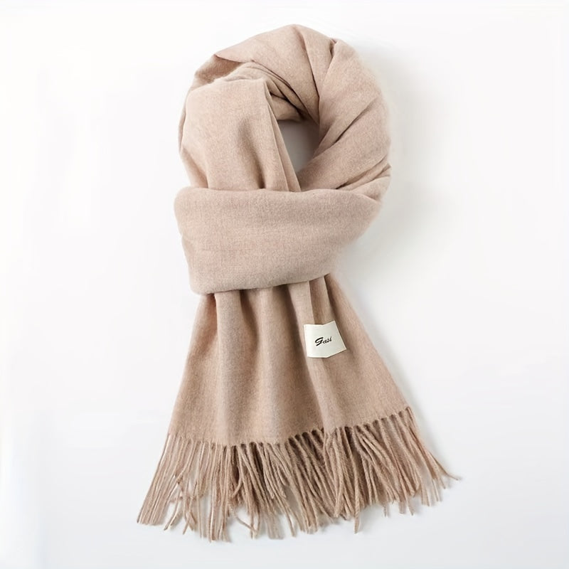 Elegant Tassel Scarf – Timeless Solid Color Design
