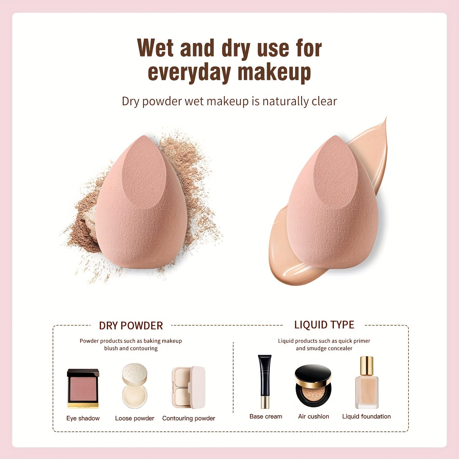 Makeup Sponge Set – Soft & Seamless Blending (3 Pieces)